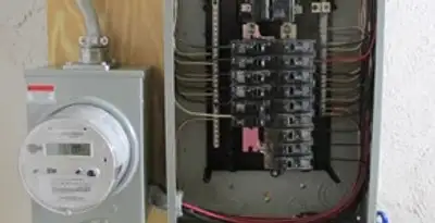 electrical panel upgrade service showing outdated electrical panel prepared for professional replacement in Birmingham, AL