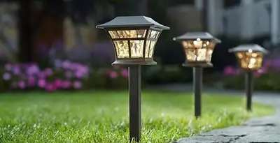 landscape lighting installation services with professionally installed pathway lights in Birmingham, AL