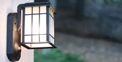 security light installation services with professionally mounted exterior wall light in Birmingham, AL
